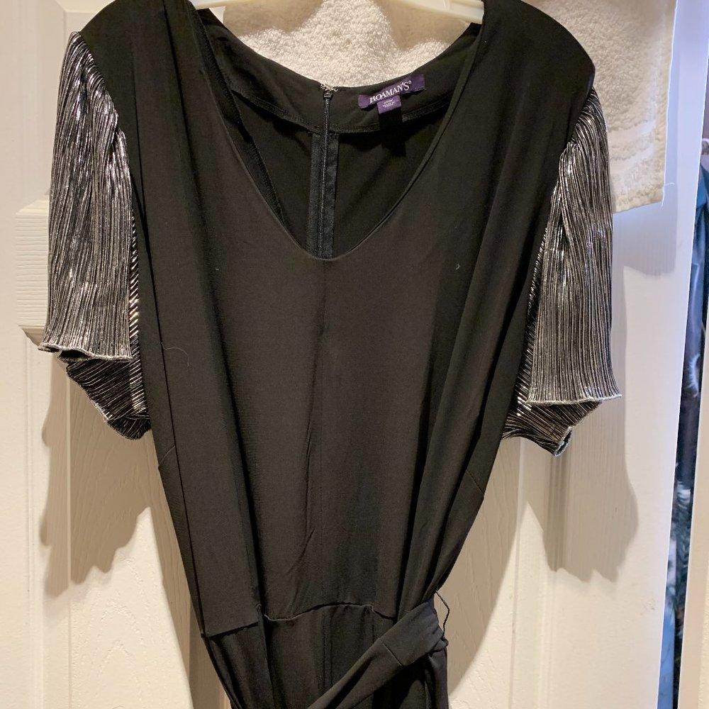 Gorgeous slimming blk silv glitt/ jumpsuit PERFECT FOR CHRISTMAS PARTY WEAR